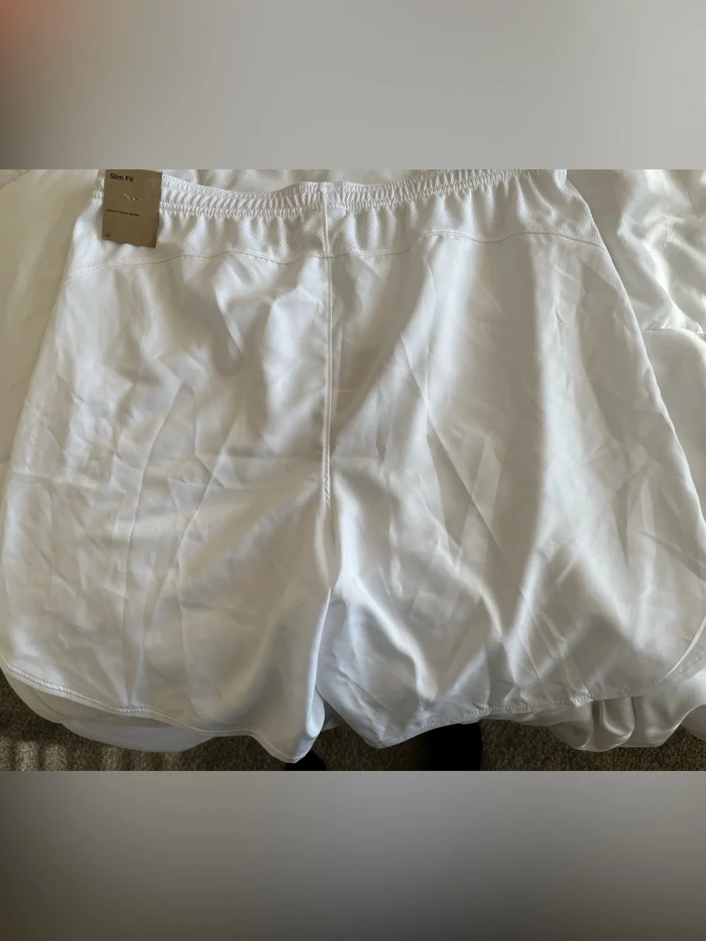 Nike Men's White Athletic Shorts with Elastic Waist